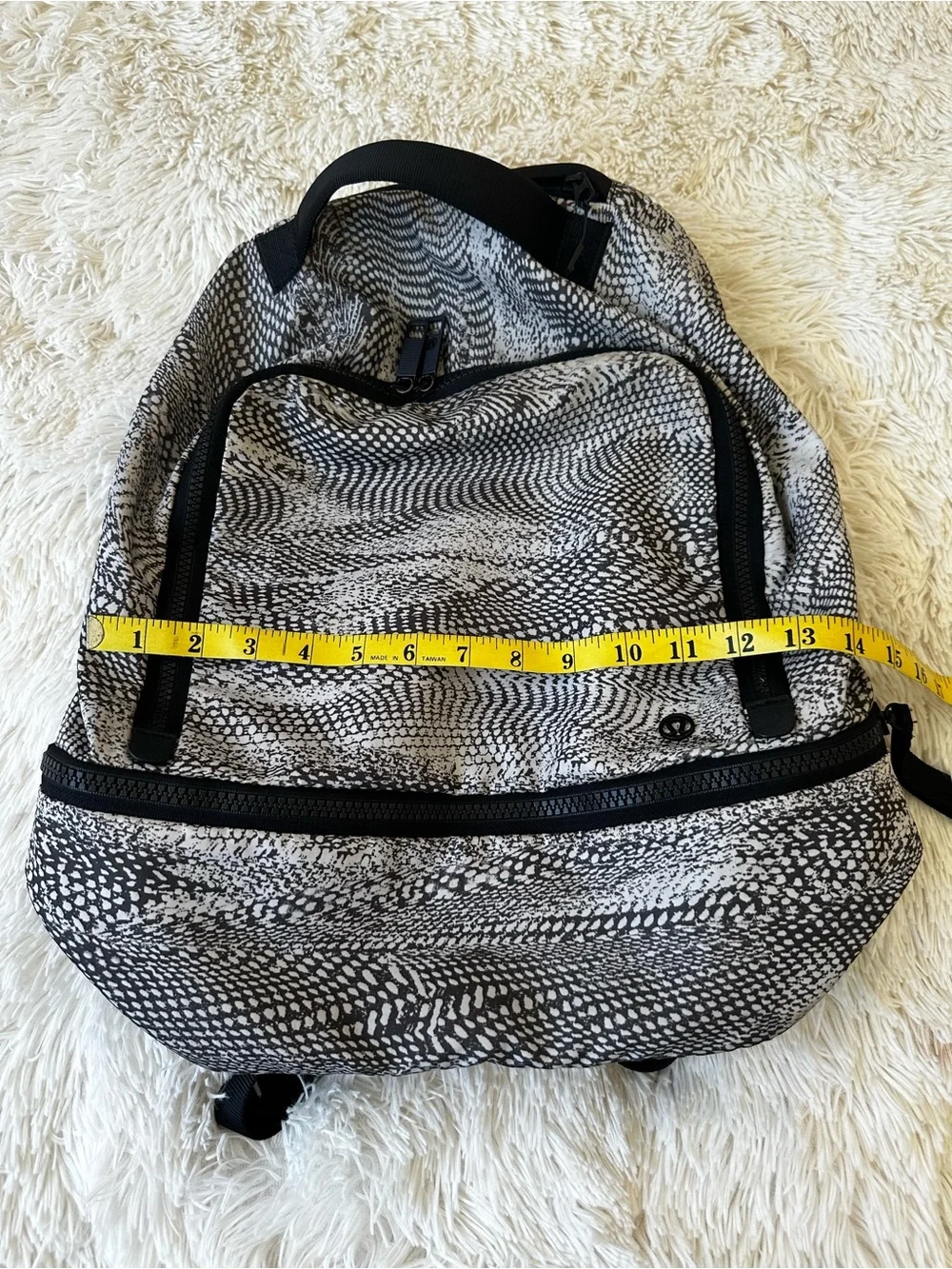 LULULEMON City Adventurer Black White Backpack 17L Swerve Vapor Metal Print